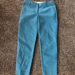 Size 0 cafe carpi J.crew blue and white polka dot dress pants! Barley worn!!!